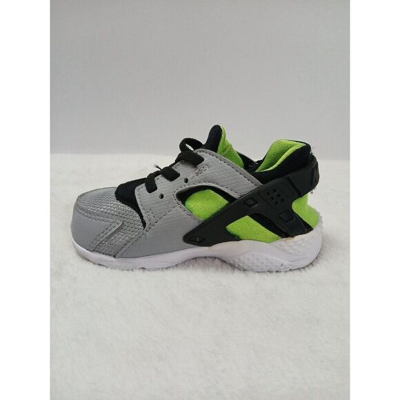 Nike Air Huarache Run Wolf Gray/Volt Green 704949-015 Toddler Size 7C - Picture 5 of 9